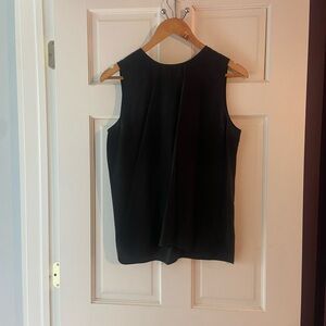 Elegant Black Sleeveless Top 100% Silk